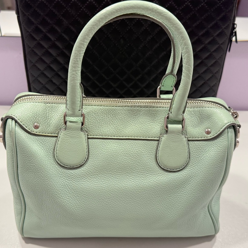 COACH Rowan Satchel Bag in Mint Green Genuine Leather - Picture 5 of 7